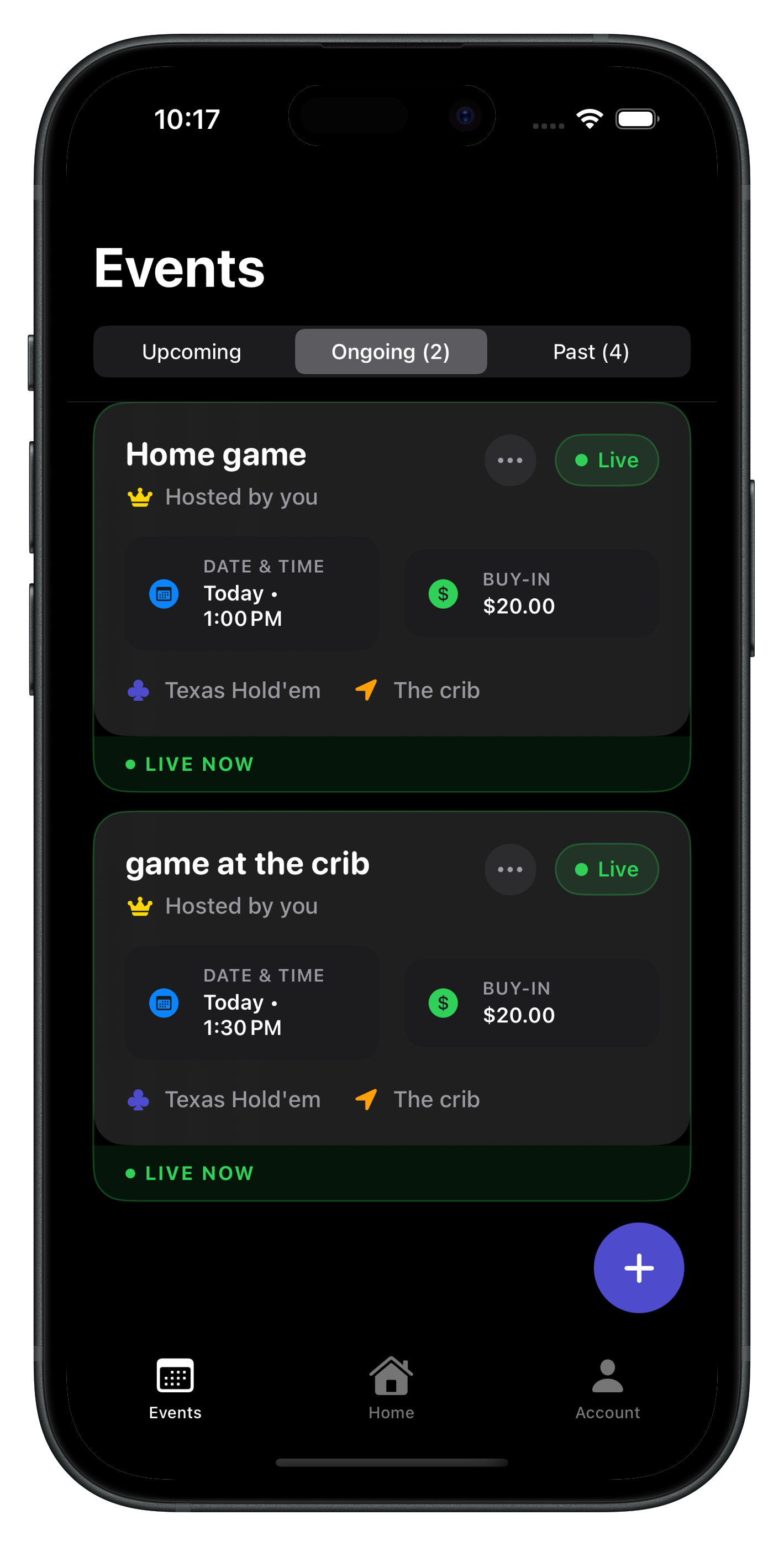 All In Events View Screenshot